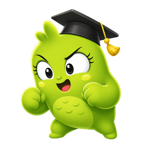 The mascot ready to fight the boss exam