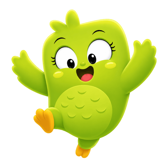 The Cambridge Exam World mascot jumping with excitement